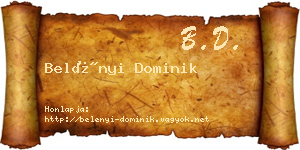 Belényi Dominik névjegykártya